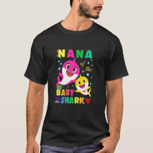 Womens Nana Of The Birthday Baby Nana Shark Family T-Shirt