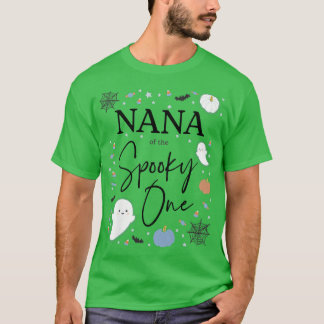Womens Nana of the Spooky One First Birthday Blue  T-Shirt