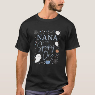 Womens Nana of the Spooky One First Birthday Blue T-Shirt
