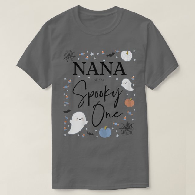Womens Nana of the Spooky One First Birthday Blue  T-Shirt (Design Front)