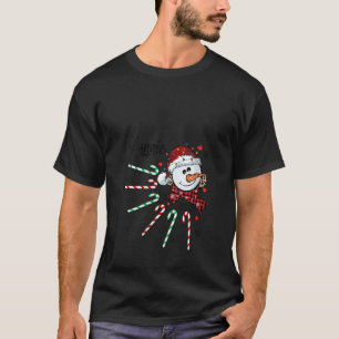 Womens Nannie Snowman Candy Cane Christmas Xmas Fu T-Shirt