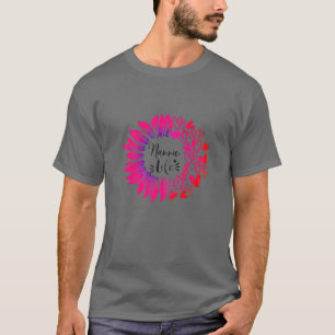 Womens Nannielife Flower Heart Valentine's Day T-Shirt