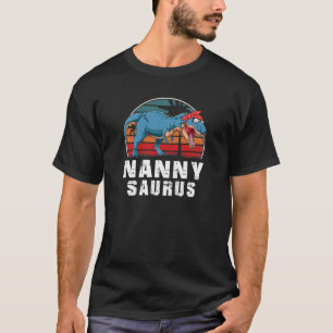 Womens Nanny Saurus Dinosaur Funny Nannysaurus T R T-Shirt