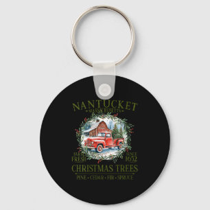 Womens Nantucket Ma Farm Fresh Christmas Trees Gre Key Ring