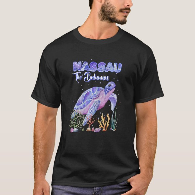 Womens Nassau The Bahamas Sea Turtle Snorkel Scuba T-Shirt (Front)