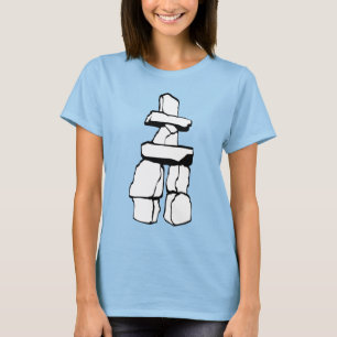 Women's Native Art T-shirt Inuit Inukshuk Shirt