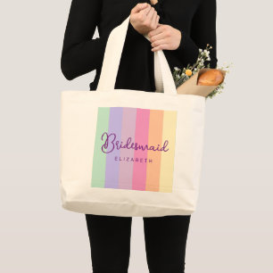 Womens Natural Wedding Bridesmaid Gifts Colourful Large Tote Bag