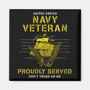 Womens Navy Veteran Proudly Served V-neck  Magnet
