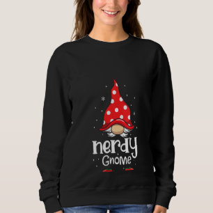 Womens Nerdy Gnome Funny Christmas Matching Family Sweatshirt
