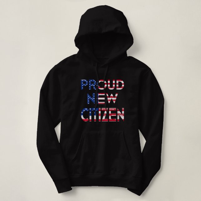 Womens New American Citizen Gif Us Flag Citizenshi Hoodie (Design Front)