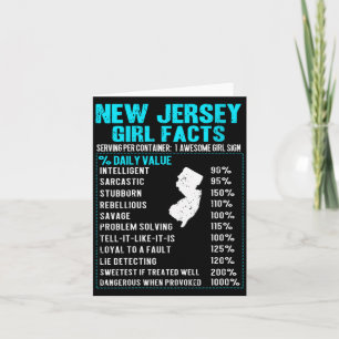 Womens New Jersey Girl Facts Funny Birthday Gift B Card