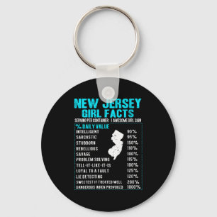 Womens New Jersey Girl Facts Funny Birthday Gift B Key Ring