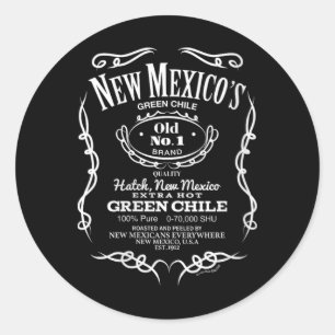Womens New Mexico's Old No. 1 Hatch Green Chile No Classic Round Sticker