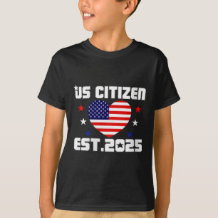 Womens New Us Citizen Est 2025 American Immigrant  T-Shirt