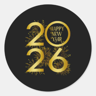 Womens New Year 2026 Fireworks - Happy New Year 20 Classic Round Sticker