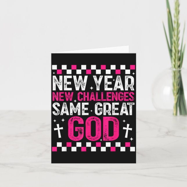Womens New Year New Challenges Same Great God 2026 Card (Front)