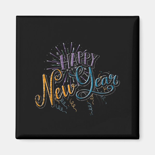 Womens New Years Eve Celebration Confetti Firework Magnet (Front)