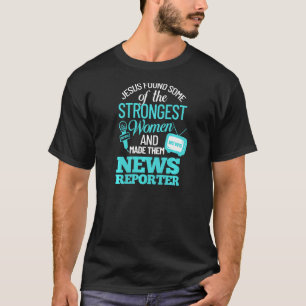 Womens News Reporter Microphone Camera Interviews T-Shirt