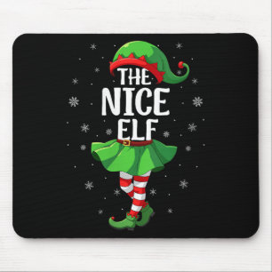 Womens Nice Elf Christmas Girls Women Elf Squad Xm Mouse Pad