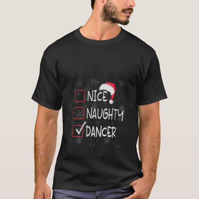 Womens Nice Naughty Dancer Dance Studio List Chris T-Shirt (Front)