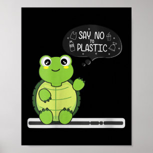 Womens Nice Save The Sea, No Plastic Poster