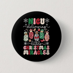 Womens Nicu Christmas Miracles Nicu Nurse Xmas Par 6 Cm Round Badge