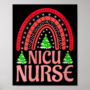 Womens Nicu Nurse Christmas Crew Nurselife Nursing Poster