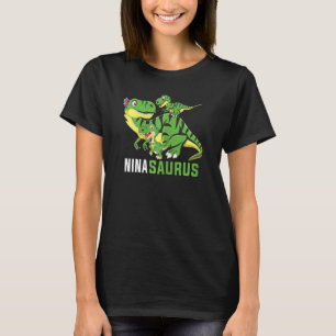 Womens Ninasaurus Cute Nina Saurus Dinosaur Mothe T-Shirt