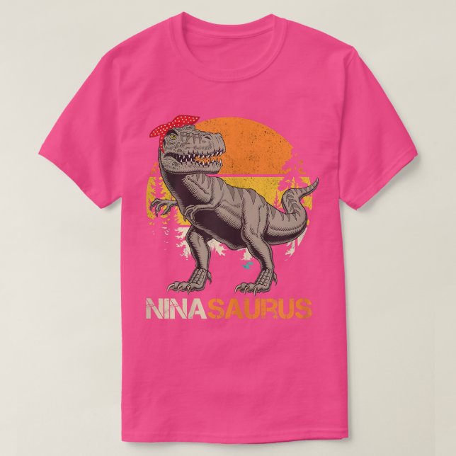 Womens Ninasaurus T rex Dinosaurs Nina Saurus Moth T-Shirt (Design Front)