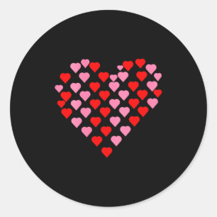 Women's Nk And Red Hearts Lovers Funny Valentine’s Classic Round Sticker