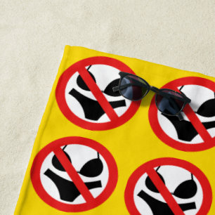 Women's, No Swimwear Allowed Sign Beach Towel