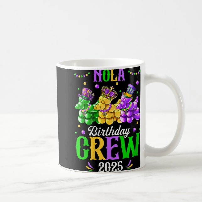 Womens Nola Birthday Crew 2025 New Orleans Mardi G Coffee Mug (Right)