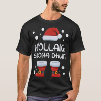 Womens Nollaig Shona Dhuit Irish Christmas Santa M T-Shirt