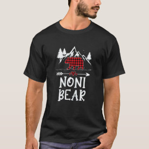 Womens Noni Bear Christmas Pajama Red Plaid Buffal T-Shirt