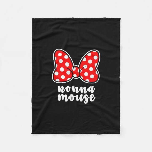 Womens Nonna Mouse Family Vacation Bow  Fleece Blanket (Front)
