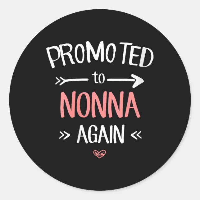 Womens Nonna New Promoted To Nonna Again V-neck  Classic Round Sticker (Front)