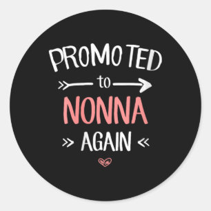 Womens Nonna New Promoted To Nonna Again V-neck Classic Round Sticker