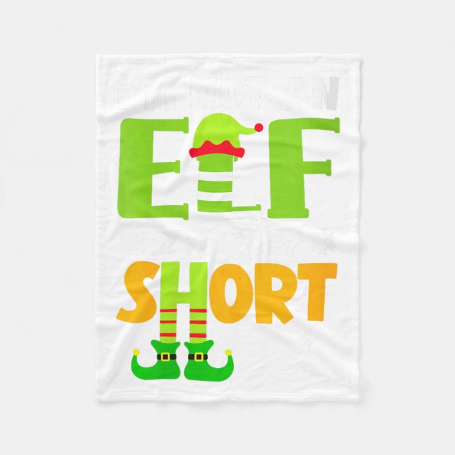 Womens Not an Elf Short Funny Christmas Small Fleece Blanket (Front)