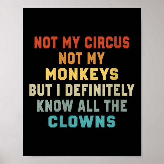 Womens Not My Circus Not My Monkeys But I Know All Poster (Front)