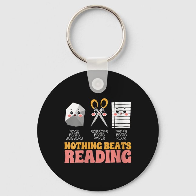 Womens Nothing Beats Reading Book Librarian Across Key Ring (Front)