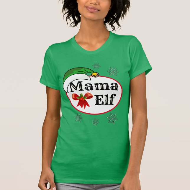 Women's Novelty Christmas MAMA ELF  COSTUME T-Shirt (Front)