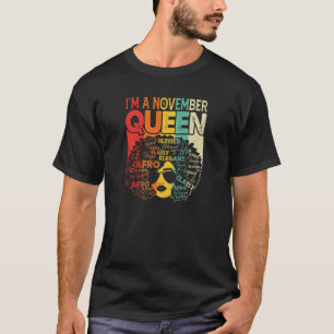 Womens November Birthday Women Black African Queen T-Shirt