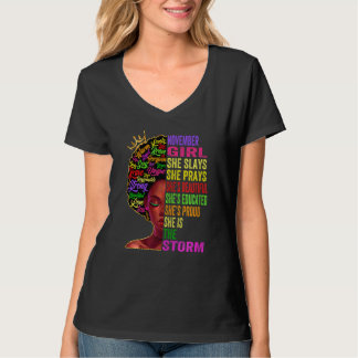 Womens November Girl She Slays & Prays November B T-Shirt