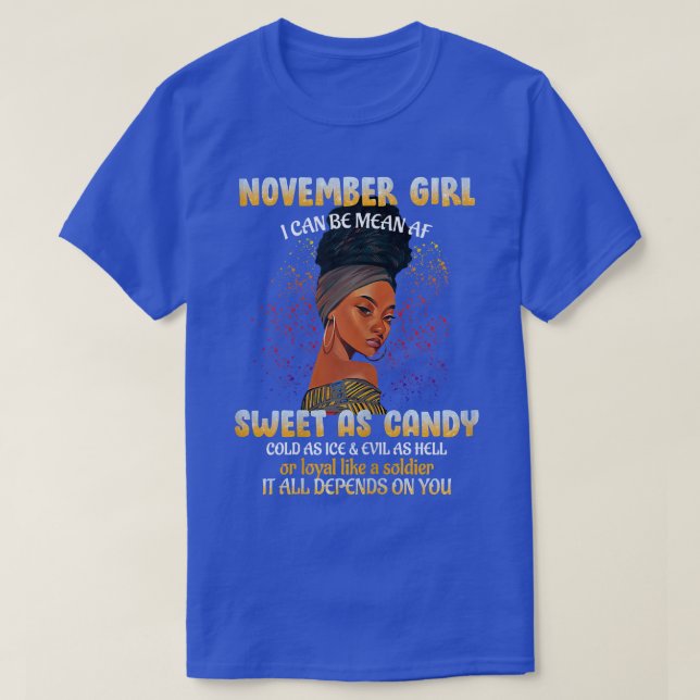 Womens November Girl Sweet As Candy Black Women Bi T-Shirt (Design Front)