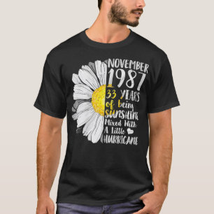 Womens November Girl T  33 Years Old Sunshine Birt T-Shirt
