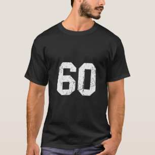 Womens Number 60 Sports Jersey Lucky Number Retro T-Shirt
