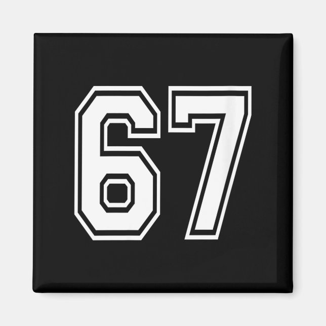 Womens Number 67 Numbered Uniform Srts Jersey Team Magnet (Front)