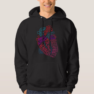 Womens Nurse Anatomical Heart Cardiology Medical C Hoodie