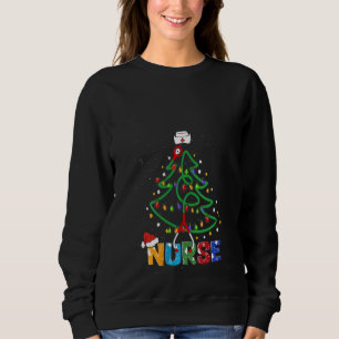 Womens Nurse Christmas Tree Stethoscope Rn Lpn Scr Sweatshirt