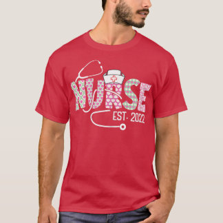 Womens Nurse Est 2022 Graduation Stethoscope Nursi T-Shirt